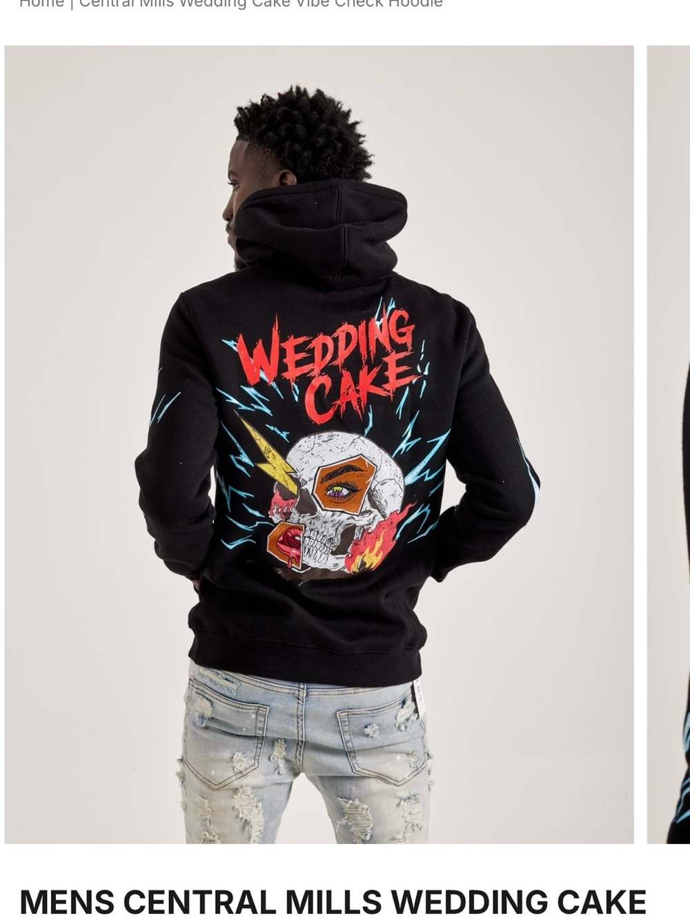 Wedding Cake Graphic Hoodie - Black